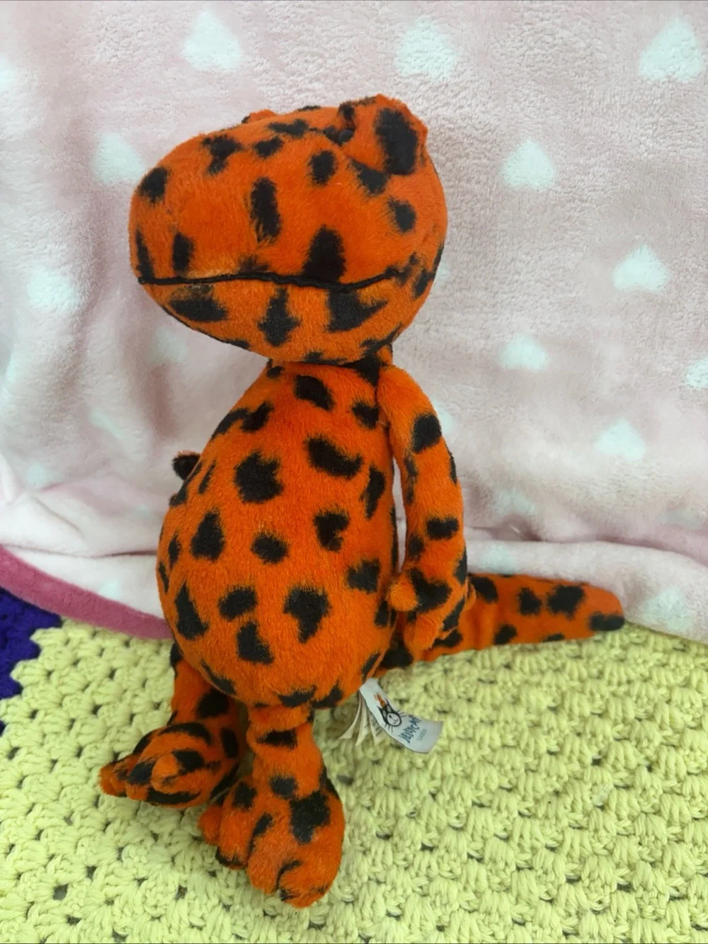Rare HTF jellycat Syd Salamander Orange/black plush w/ tush tags